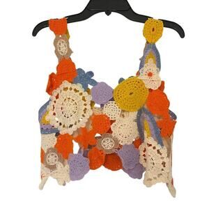 PATCHWORK DOLLY CROCHET Women's Top One Size